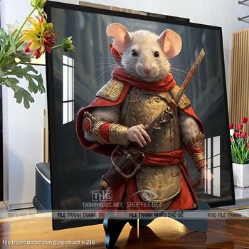 file tranh decor con giap chuot ti 218