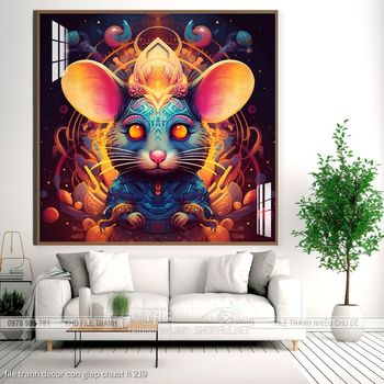 file tranh decor con giap chuot ti 219