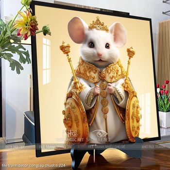 file tranh decor con giap chuot ti 224