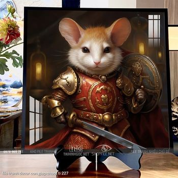 file tranh decor con giap chuot ti 227