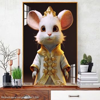 file tranh decor con giap chuot ti 229