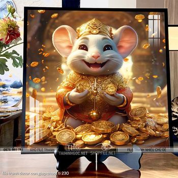 file tranh decor con giap chuot ti 230