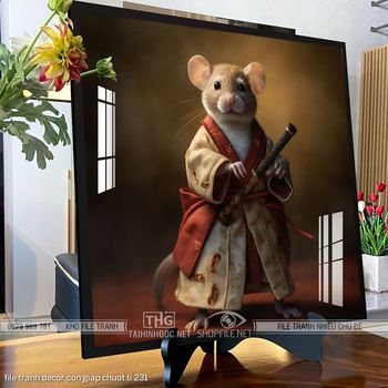 file tranh decor con giap chuot ti 231