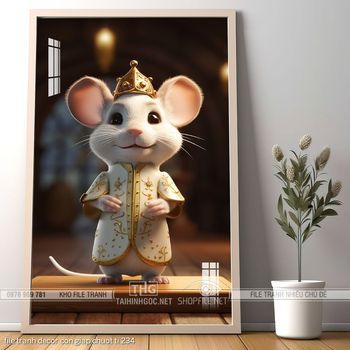 file tranh decor con giap chuot ti 234