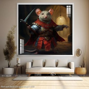file tranh decor con giap chuot ti 239