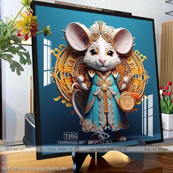 file tranh decor con giap chuot ti 246