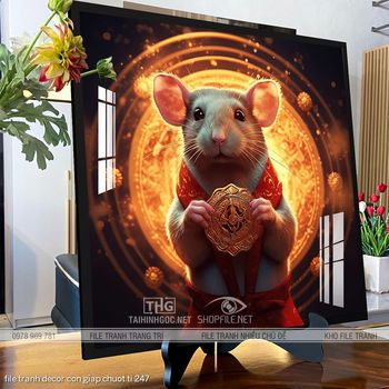 file tranh decor con giap chuot ti 247