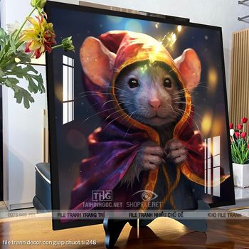 file tranh decor con giap chuot ti 248