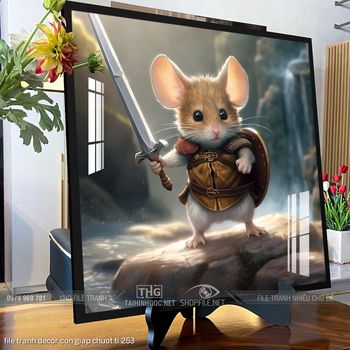file tranh decor con giap chuot ti 253