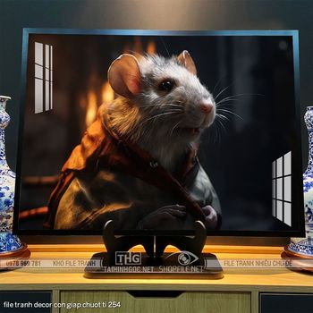 file tranh decor con giap chuot ti 254