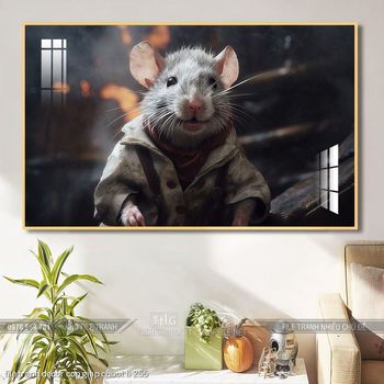 file tranh decor con giap chuot ti 255