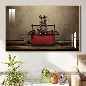 file tranh decor con giap chuot ti 256