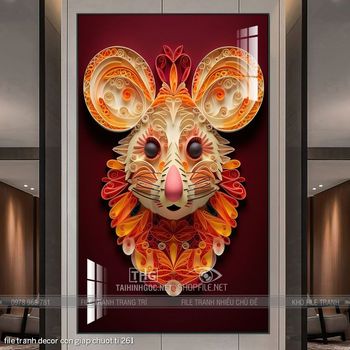 file tranh decor con giap chuot ti 261