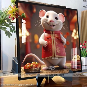 file tranh decor con giap chuot ti 262