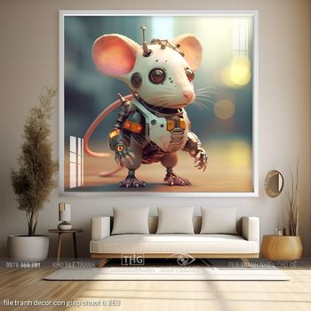 file tranh decor con giap chuot ti 263