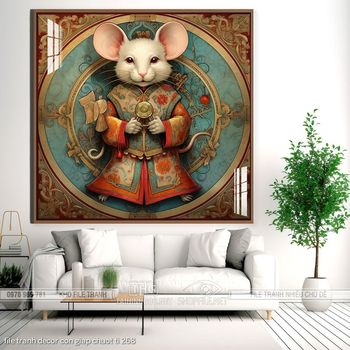 file tranh decor con giap chuot ti 268