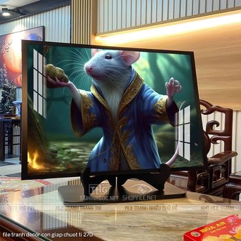 file tranh decor con giap chuot ti 270