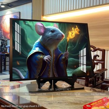 file tranh decor con giap chuot ti 271