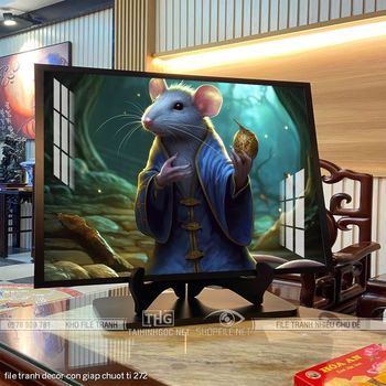 file tranh decor con giap chuot ti 272