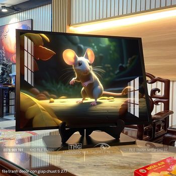 file tranh decor con giap chuot ti 277