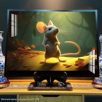 file tranh decor con giap chuot ti 278