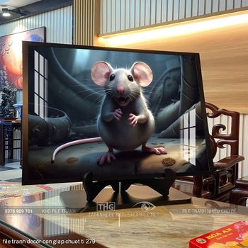 file tranh decor con giap chuot ti 279