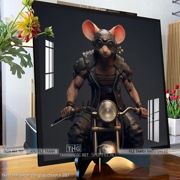 file tranh decor con giap chuot ti 287