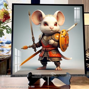 file tranh decor con giap chuot ti 289