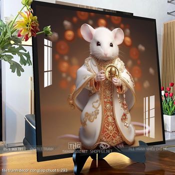 file tranh decor con giap chuot ti 293