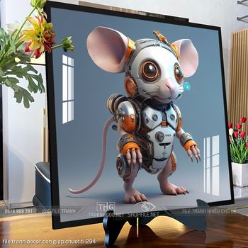 file tranh decor con giap chuot ti 294