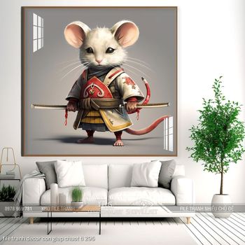 file tranh decor con giap chuot ti 296