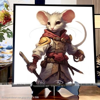 file tranh decor con giap chuot ti 298