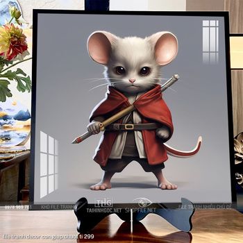 file tranh decor con giap chuot ti 299