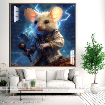 file tranh decor con giap chuot ti 300