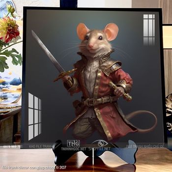 file tranh decor con giap chuot ti 307