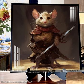 file tranh decor con giap chuot ti 308