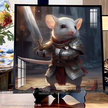 file tranh decor con giap chuot ti 311