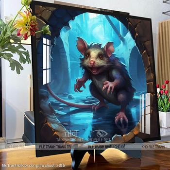 file tranh decor con giap chuot ti 316