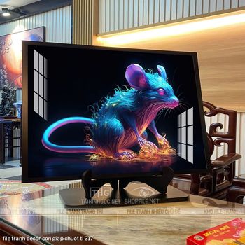 file tranh decor con giap chuot ti 317