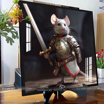 file tranh decor con giap chuot ti 318