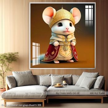 file tranh decor con giap chuot ti 321