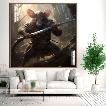 file tranh decor con giap chuot ti 322