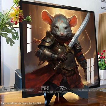 file tranh decor con giap chuot ti 323