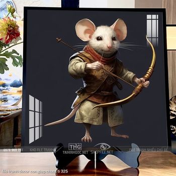 file tranh decor con giap chuot ti 325