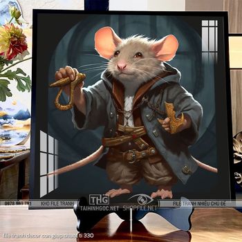 file tranh decor con giap chuot ti 330