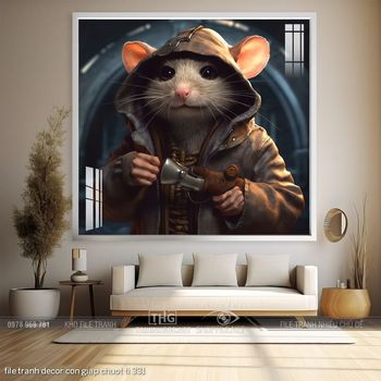 file tranh decor con giap chuot ti 331