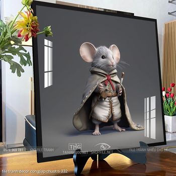 file tranh decor con giap chuot ti 332
