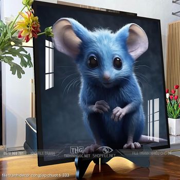 file tranh decor con giap chuot ti 333