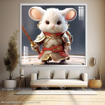 file tranh decor con giap chuot ti 334