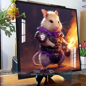 file tranh decor con giap chuot ti 337